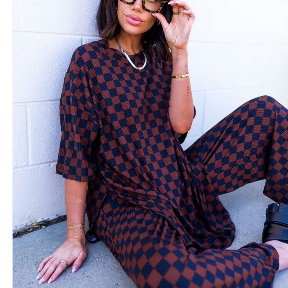 Dressed in LaLa Ribbed Checkered Playsuit